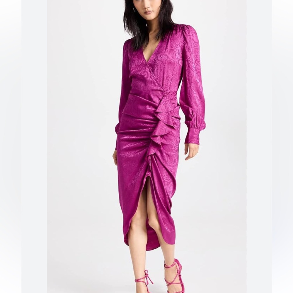 Veronica Beard Weiss Paisley Bright Magenta Dress